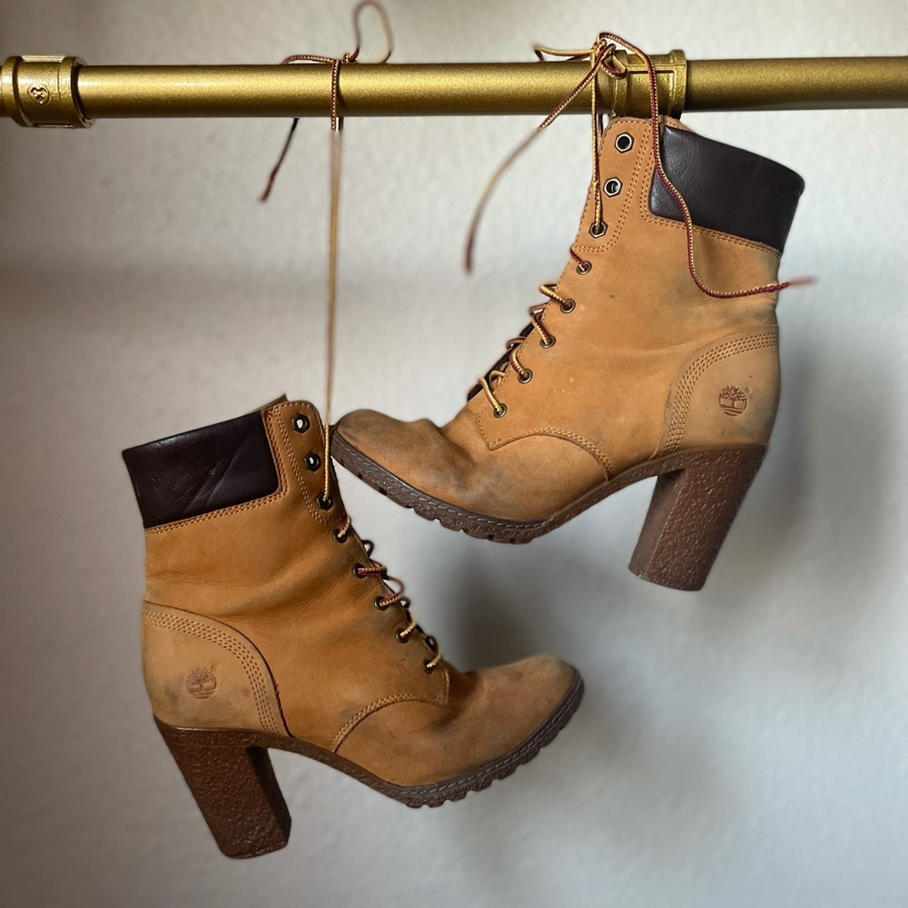Heeled Timberlands